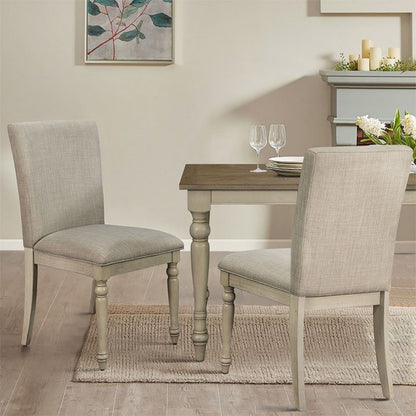 Fiona - Upholstered Dining Chair With Turned Legs (Set of 2) - Light Gray JLA