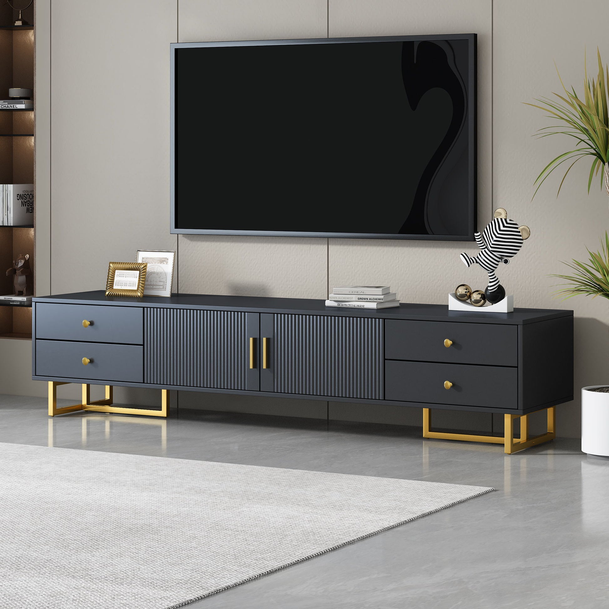 Modern TV Stand With Storage For Living Room Hearth and Haven