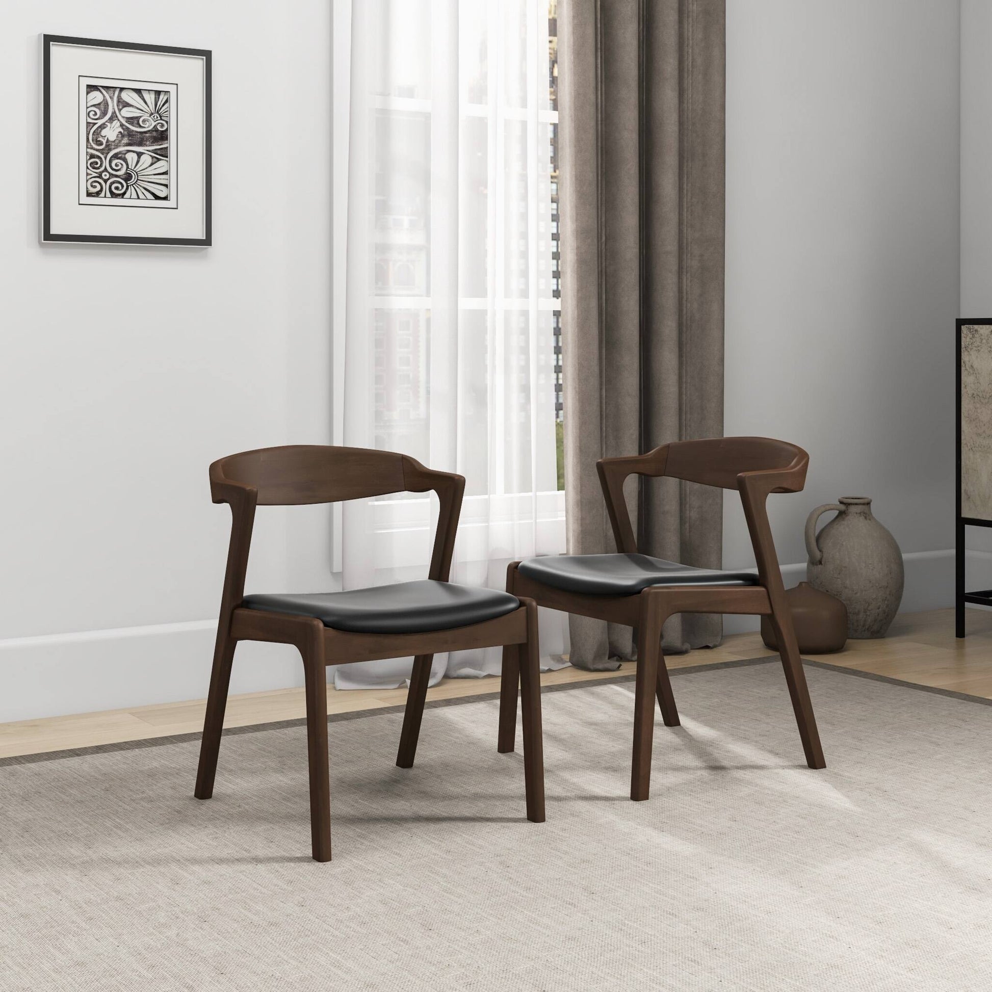 Dakota - Mid-Century Modern Velvet Dining Chair (Set of 2) Ashcroft Furniture