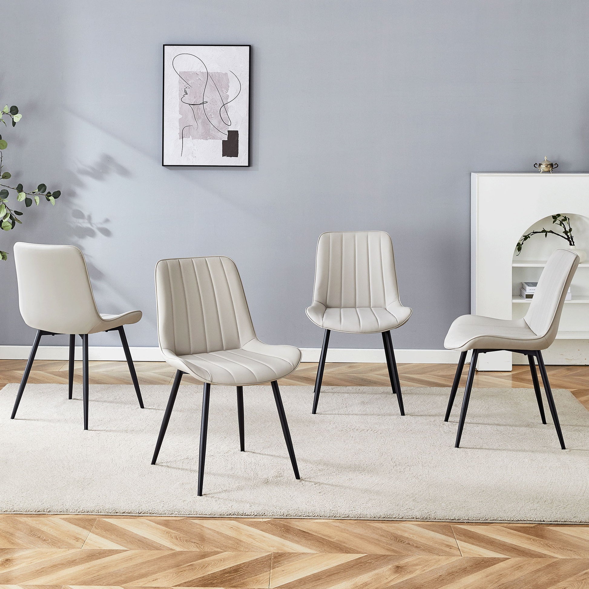 Modern Style Extended Seat Cushion Dining Chair Set Home Essentials