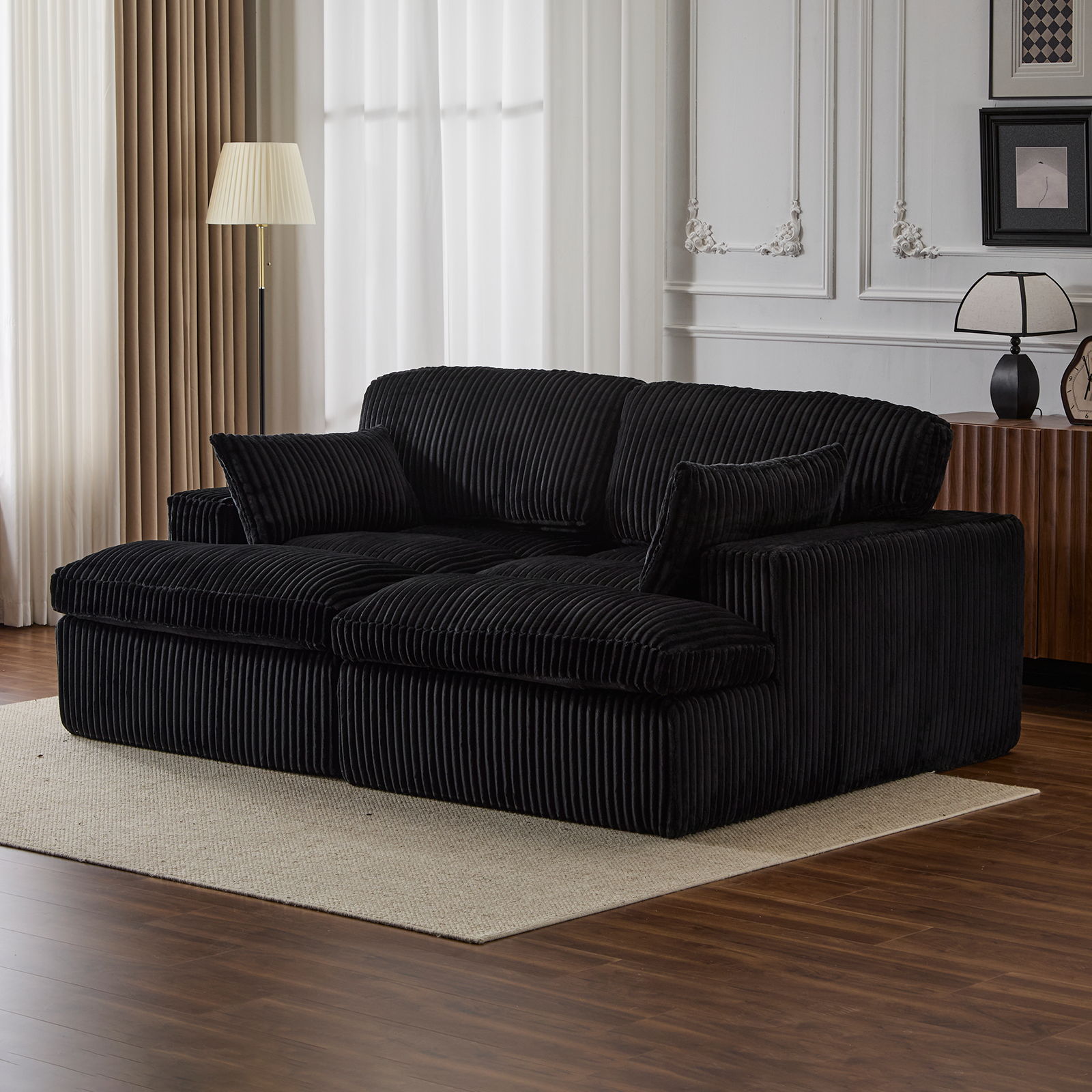 Double Chaise Lounge Chair, Oversized Upholstered Sleeper Cloud Couch Home Essentials