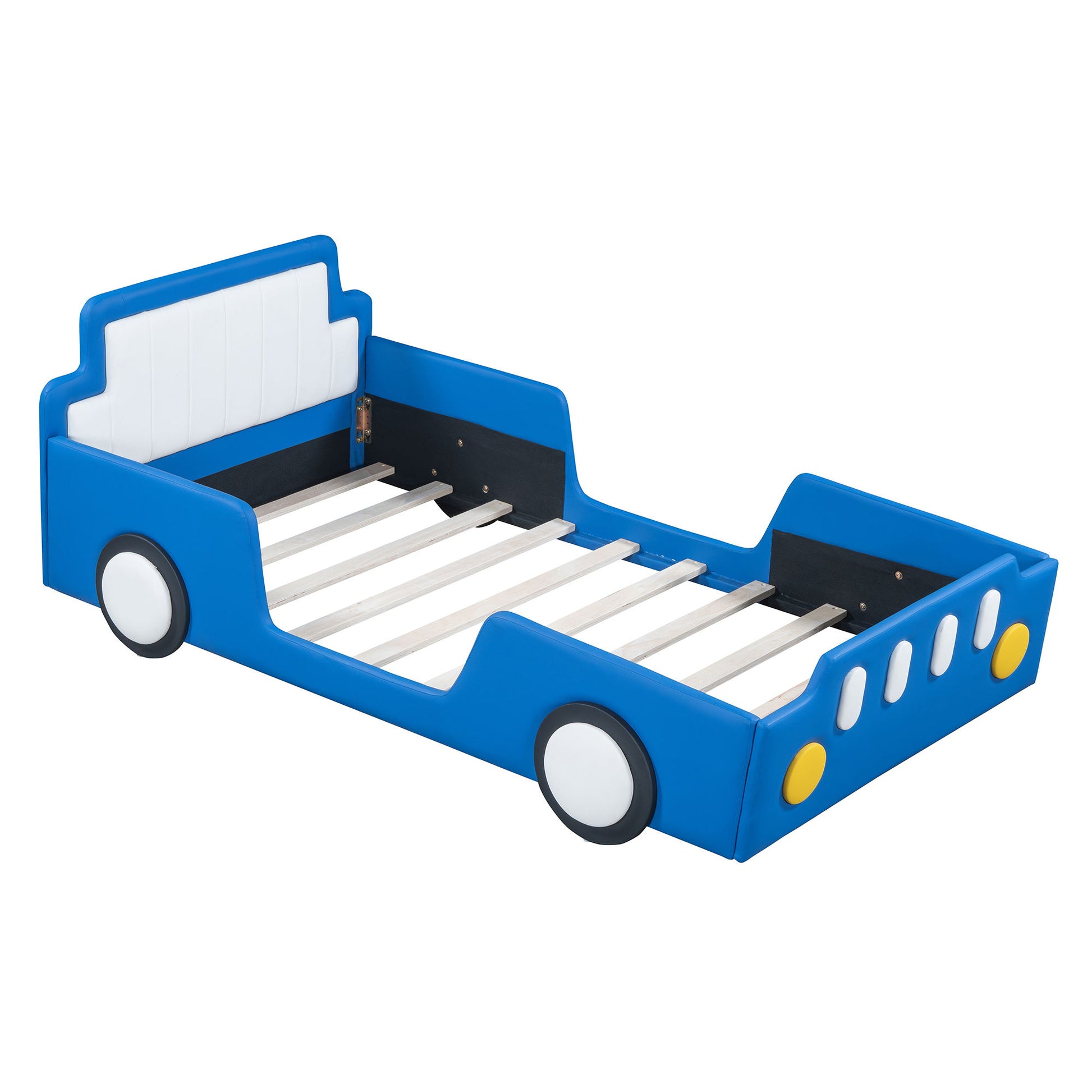 Race Car Shaped Platform Bed With Wheels Halcyon Home