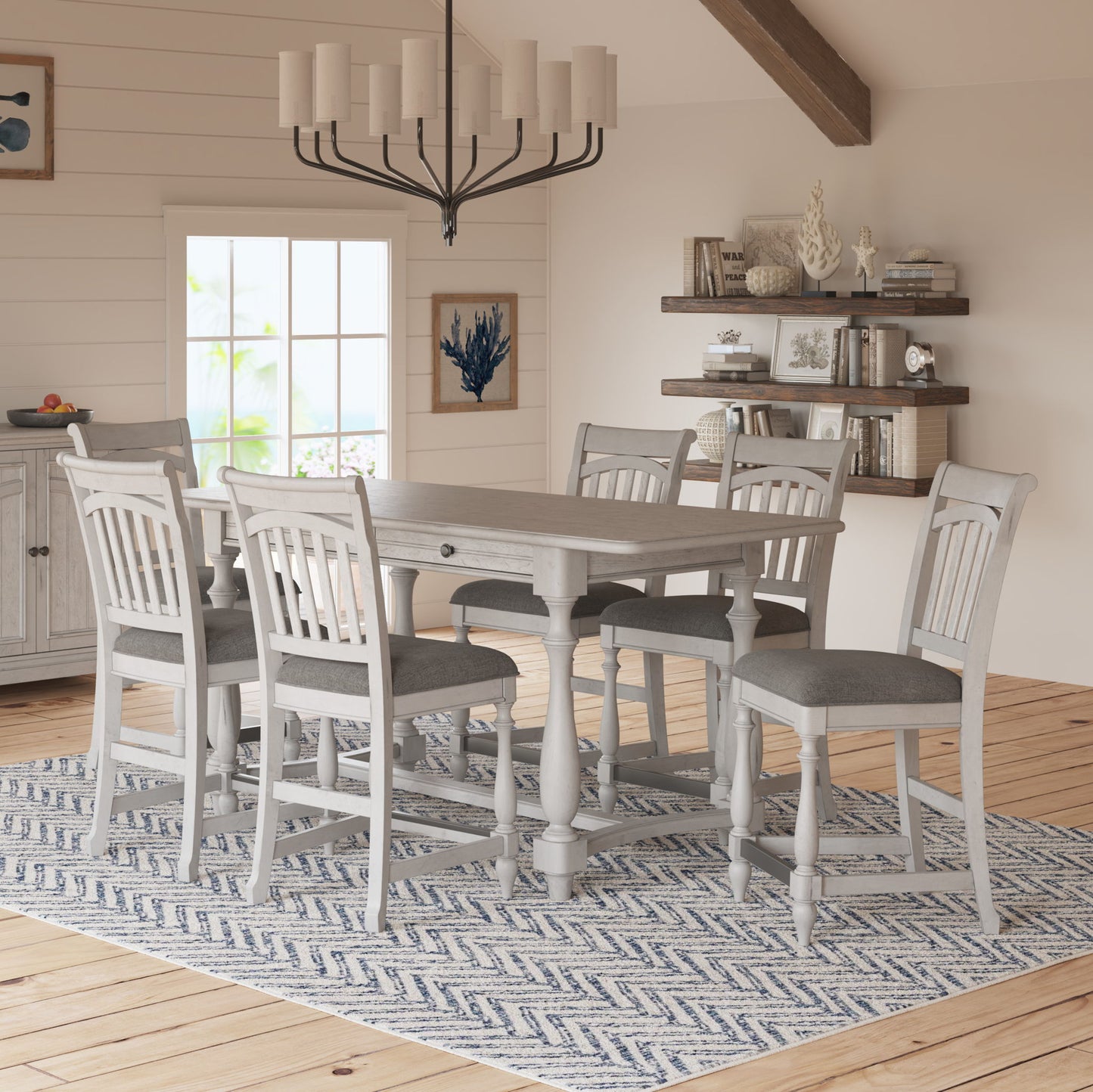 Mariano - Slat Back Barstools (Set of 2) - Gray Emerald Home