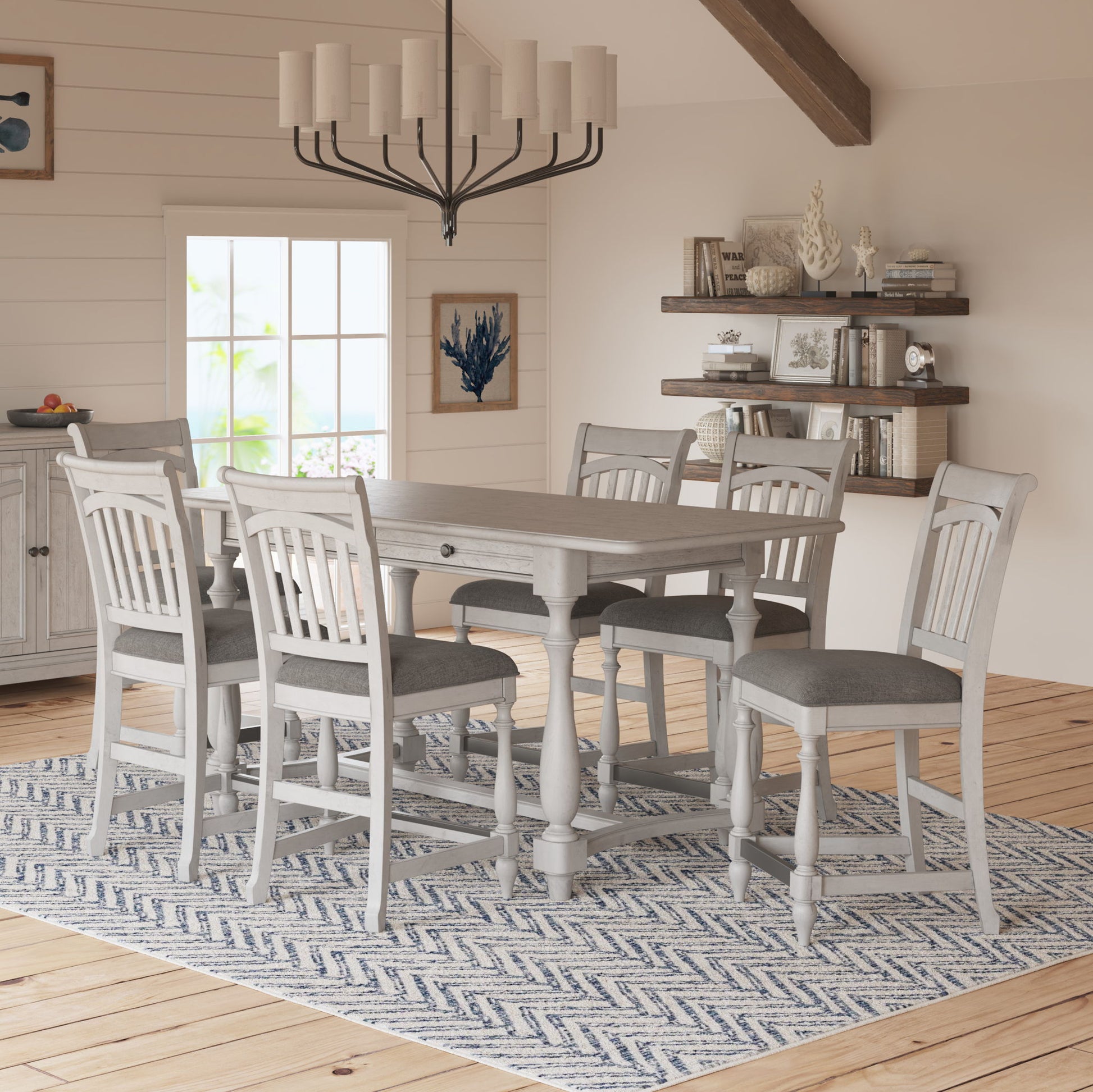 Mariano - Slat Back Barstools (Set of 2) - Gray Emerald Home