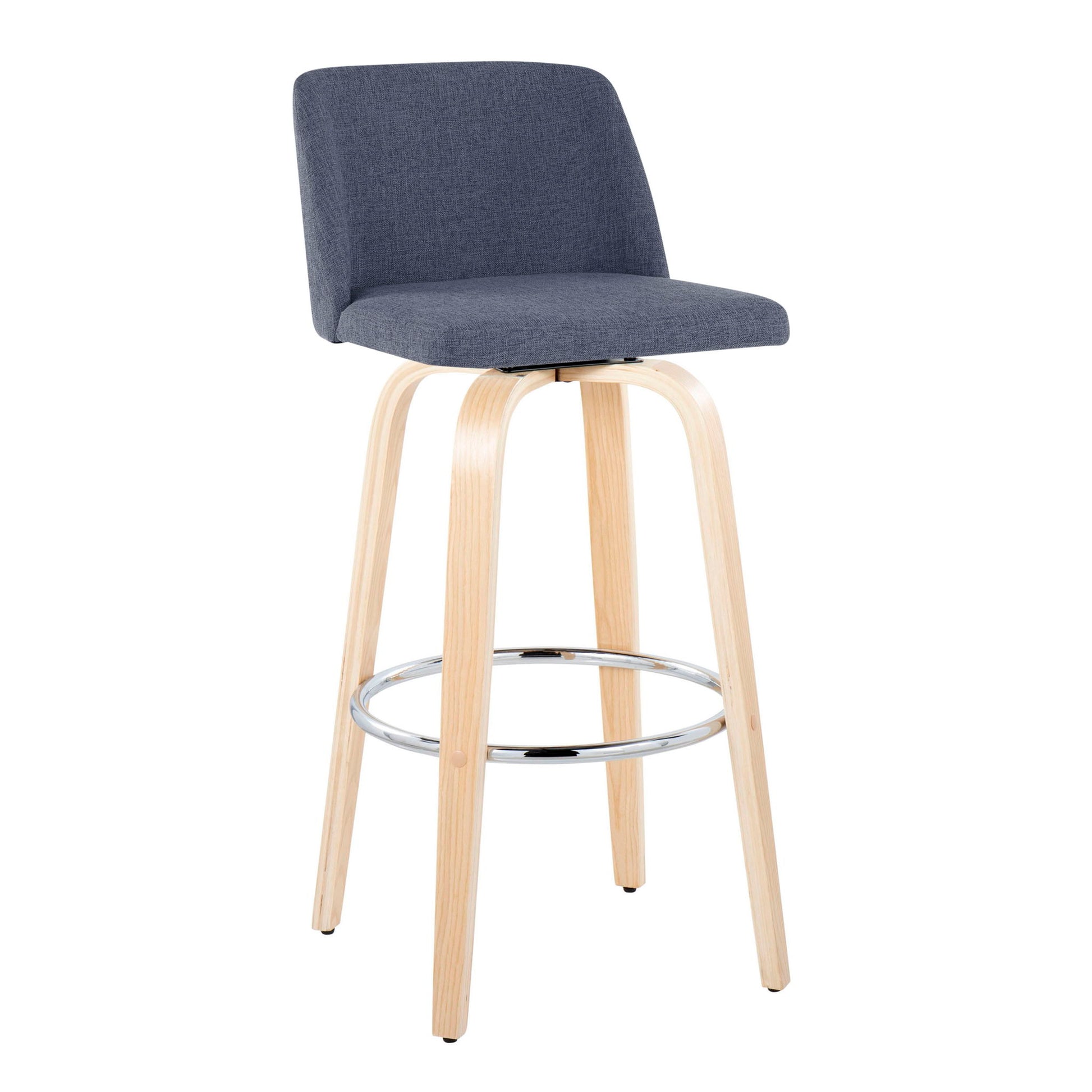 Toriano - Contemporary Fixed Height Barstool & Swivel With Round Footrest (Set of 2) Lumi Source