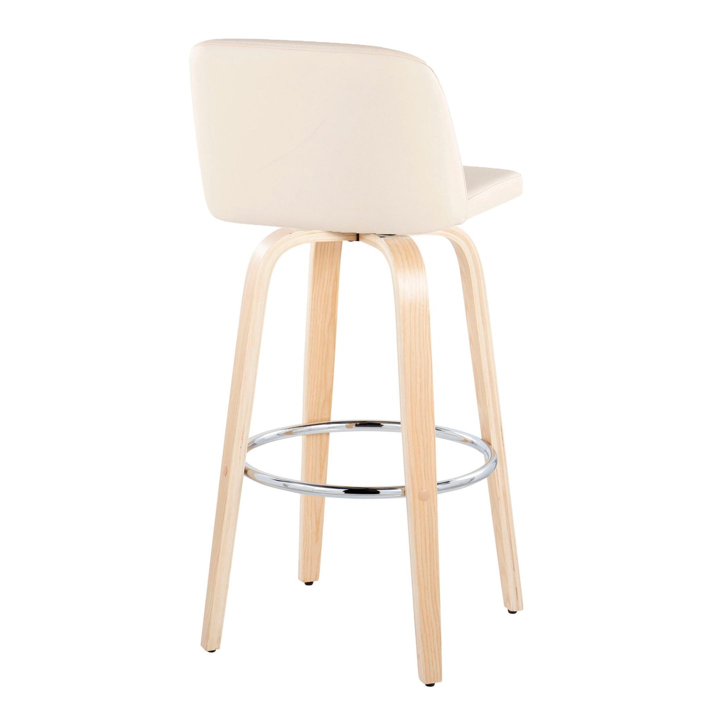 Toriano - Contemporary Fixed Height Barstool & Swivel With Round Footrest (Set of 2) Lumi Source