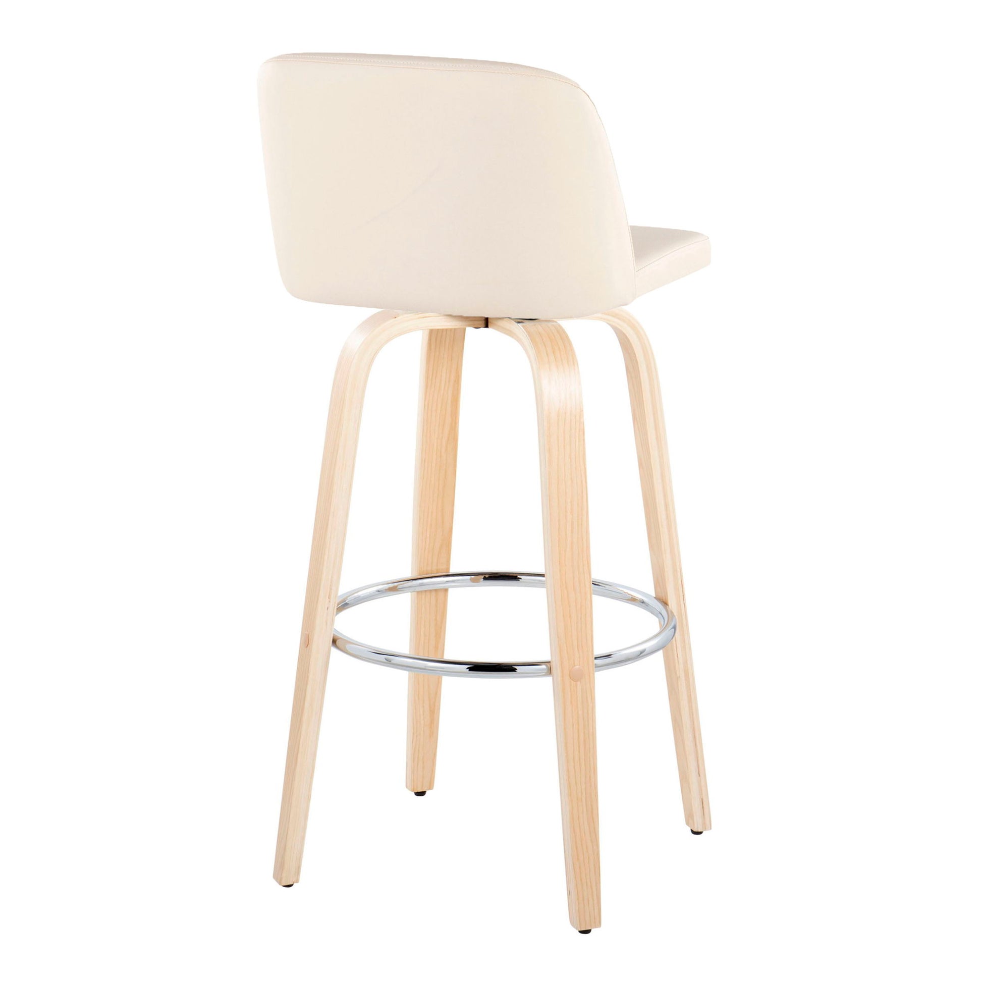 Toriano - Contemporary Fixed Height Barstool & Swivel With Round Footrest (Set of 2) Lumi Source