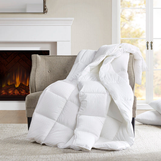 Signature - Full Dobby Cotton Down Alternative Comforter - White Croscill