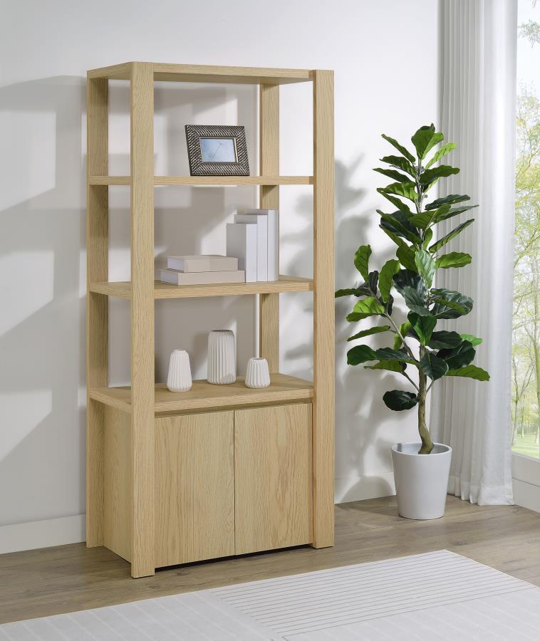 Laurelton - 3-Shelf Media Tower Tall Pier Cabinet - Light Oak Coaster Fine Furniture