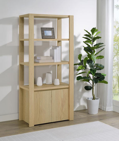Laurelton - 3-Shelf Media Tower Tall Pier Cabinet - Light Oak Coaster Fine Furniture