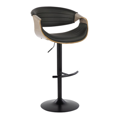 Symphony - Mid Century Modern Adjustable Barstool With Swivel With Rounded T Footrest (Set of 2) Lumi Source