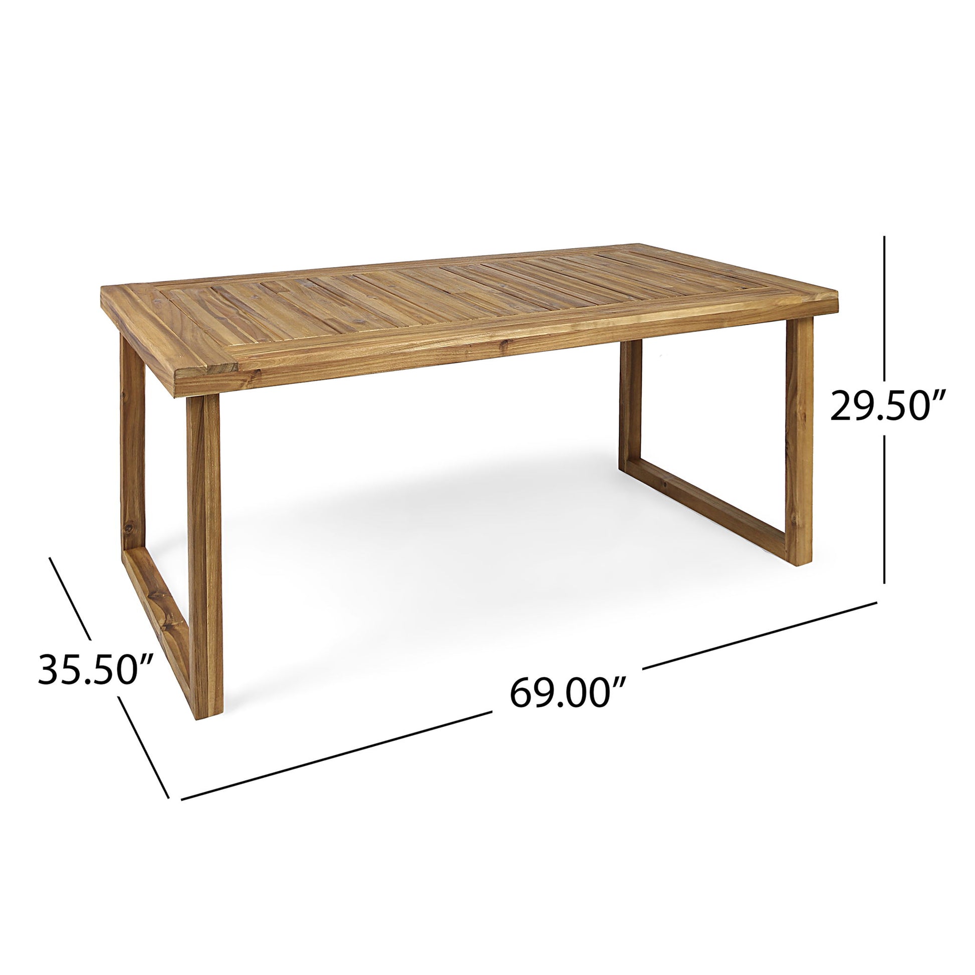 Outdoor Acacia Wood Dining Table, Sandblast Finish Noble House
