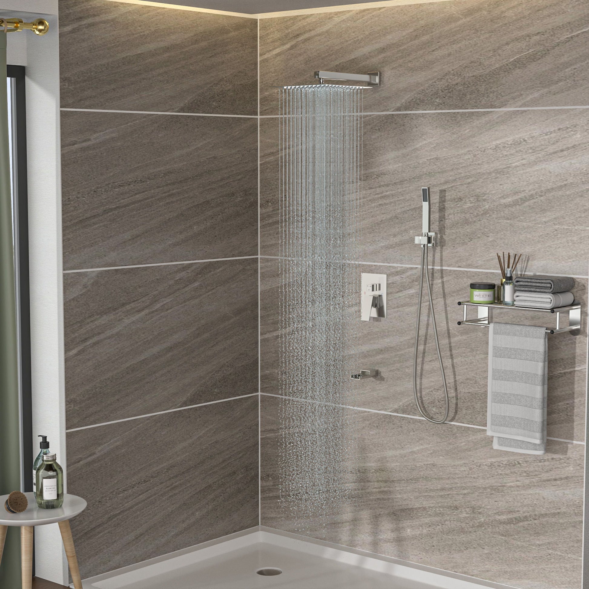 10" Wall Mounted Square Shower System With Rough In Valve Daily Nest