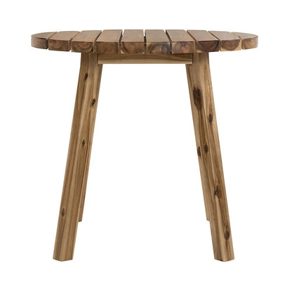 Round Dining Table, Solid Wood - Natural Wood / Brown Home Essentials