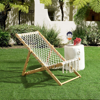 Bamboo Weaving Chair Set With Handwoven Rope For Patio And Living Spaces - Natural Home Essentials