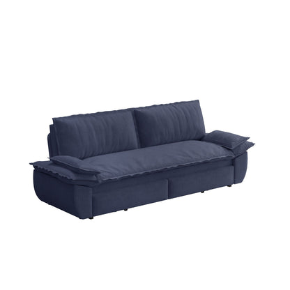 Queen Pull Out 3 In 1 Convertible Sleeper Sofa Bed - Blue Home Essentials