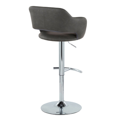 Margarite - Contemporary Ajustable Barstool With Swivel With Rounded T Footrest (Set of 2) Lumi Source