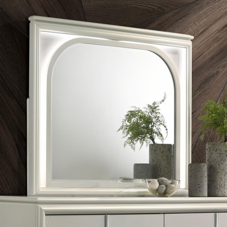Olivia - LED Dresser Mirror - Pearl White Coaster Fine Furniture