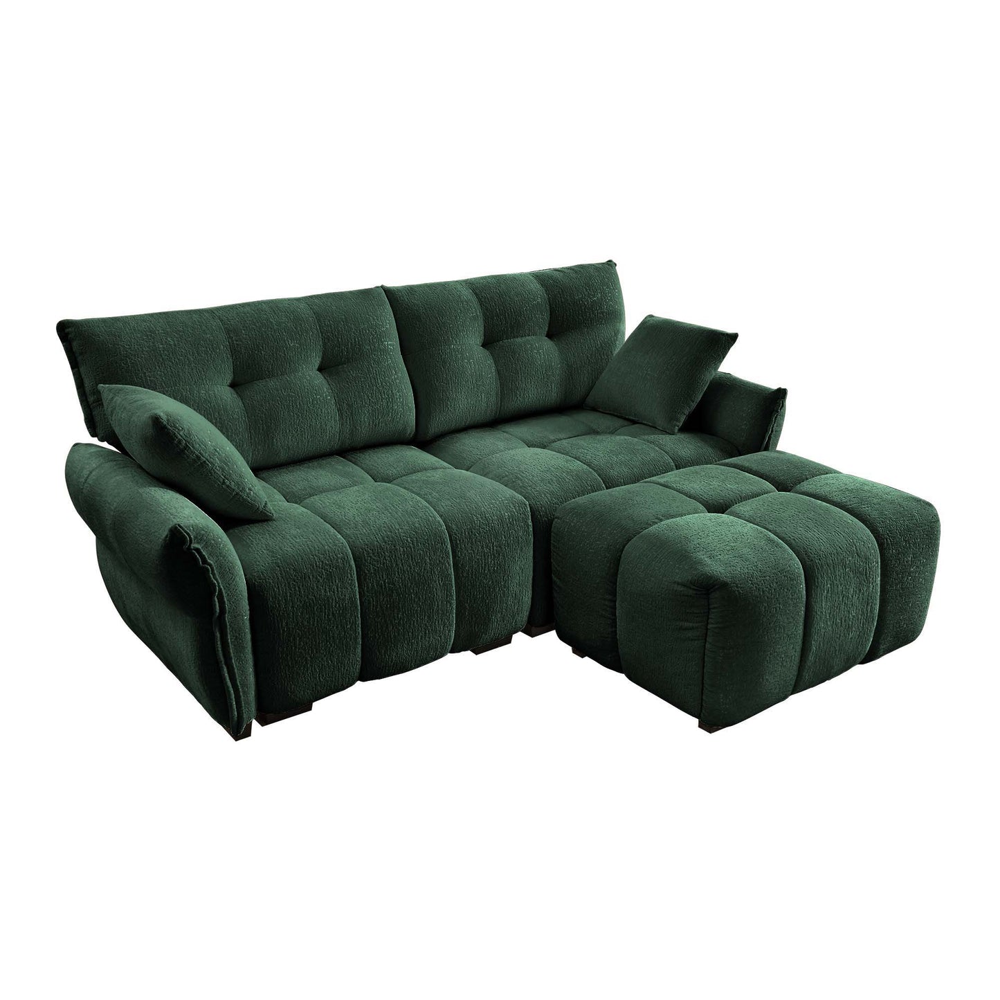 Sofa Set With Ottoman And Pillows, Textured, High Resilience Cushions Home Essentials