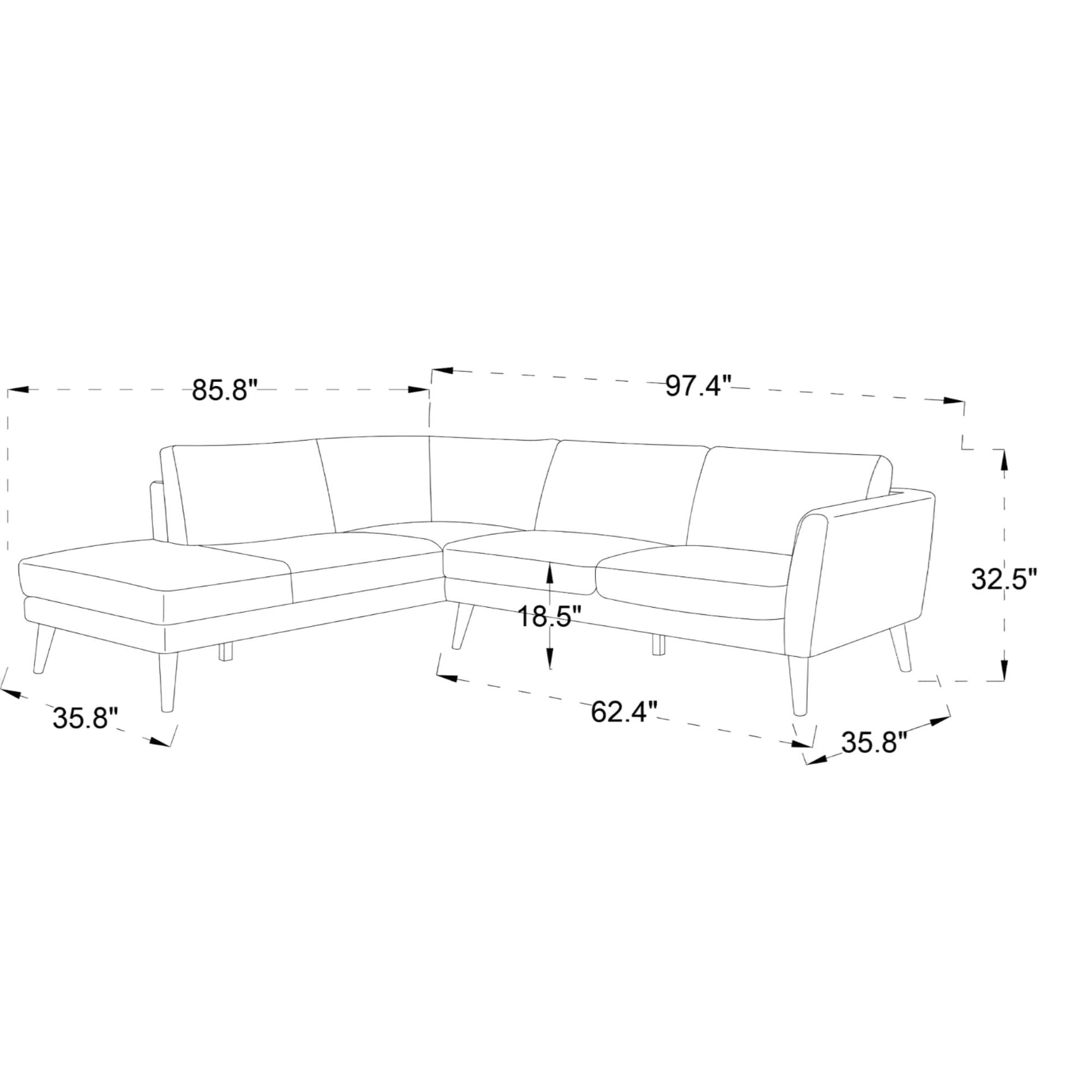 Benson - Sectional Sofa With Chaise Ashcroft Furniture