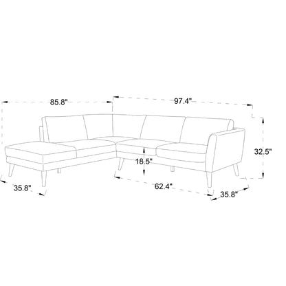Benson - Sectional Sofa With Chaise Ashcroft Furniture