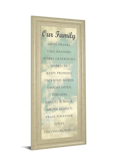 Our Family By Sarah Gardner - Framed Print Wall Art - Blue