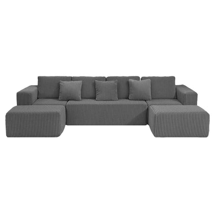 Modular U-Shaped Sectional Sofa With Reversible Design Home Essentials