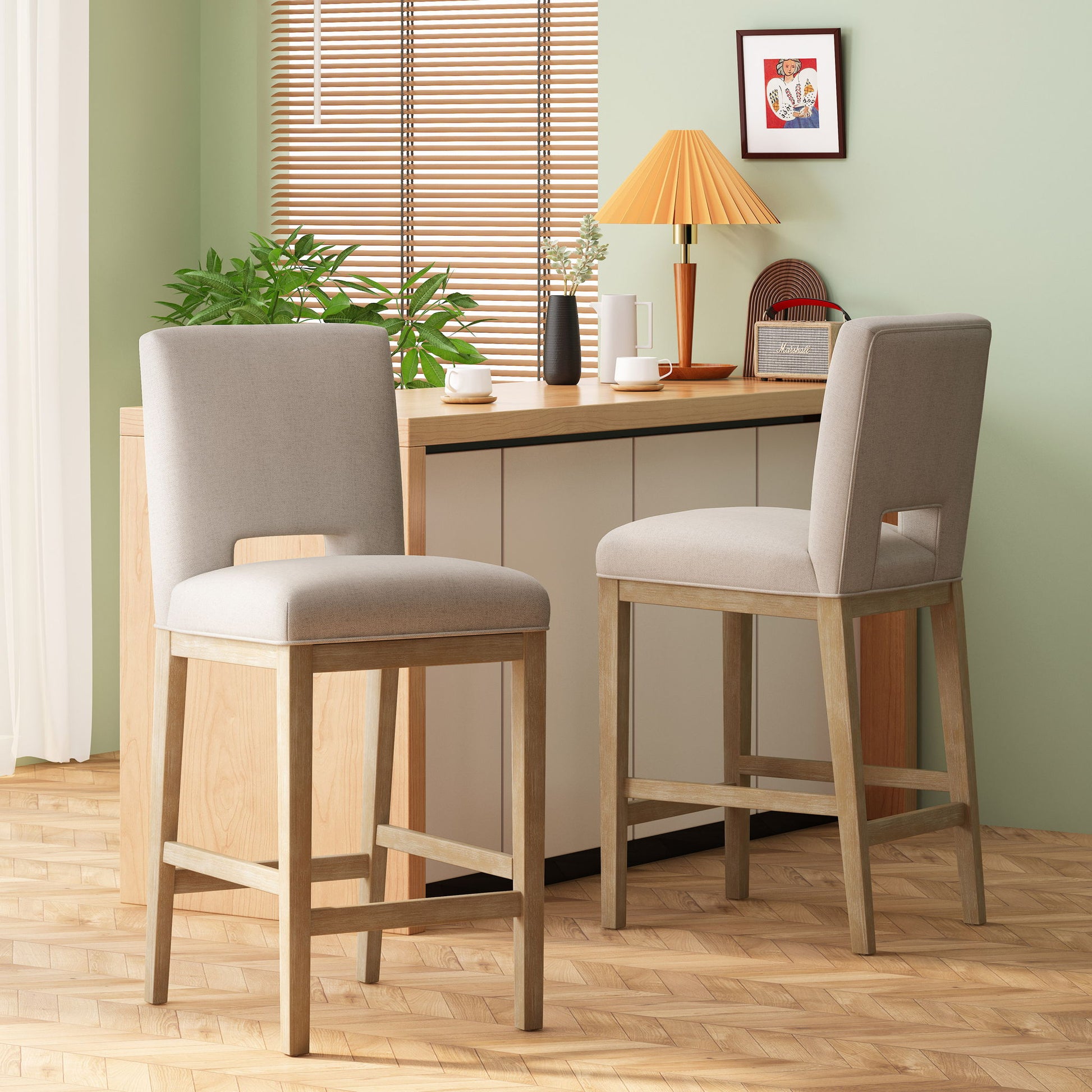 Counter Stools (Set of 2) - Wheat Noble House