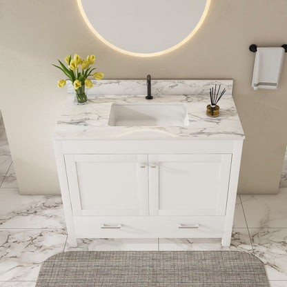 43" Bathroom Vanity, Multi Functional Cabinet - White Home Essentials