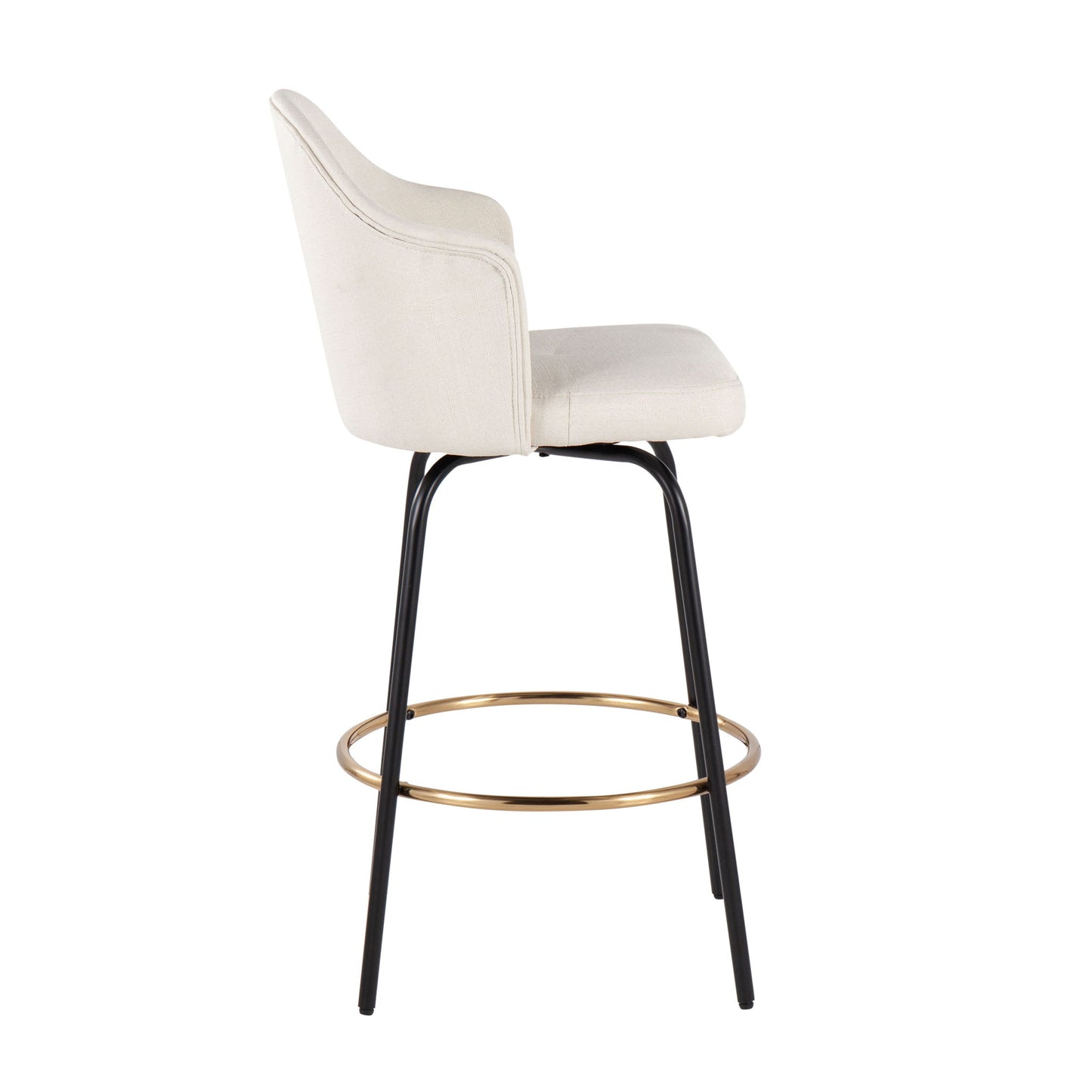 Ahoy - Contemporary Fixed Height Counter Stool Round Footrest (Set of 2) Lumi Source