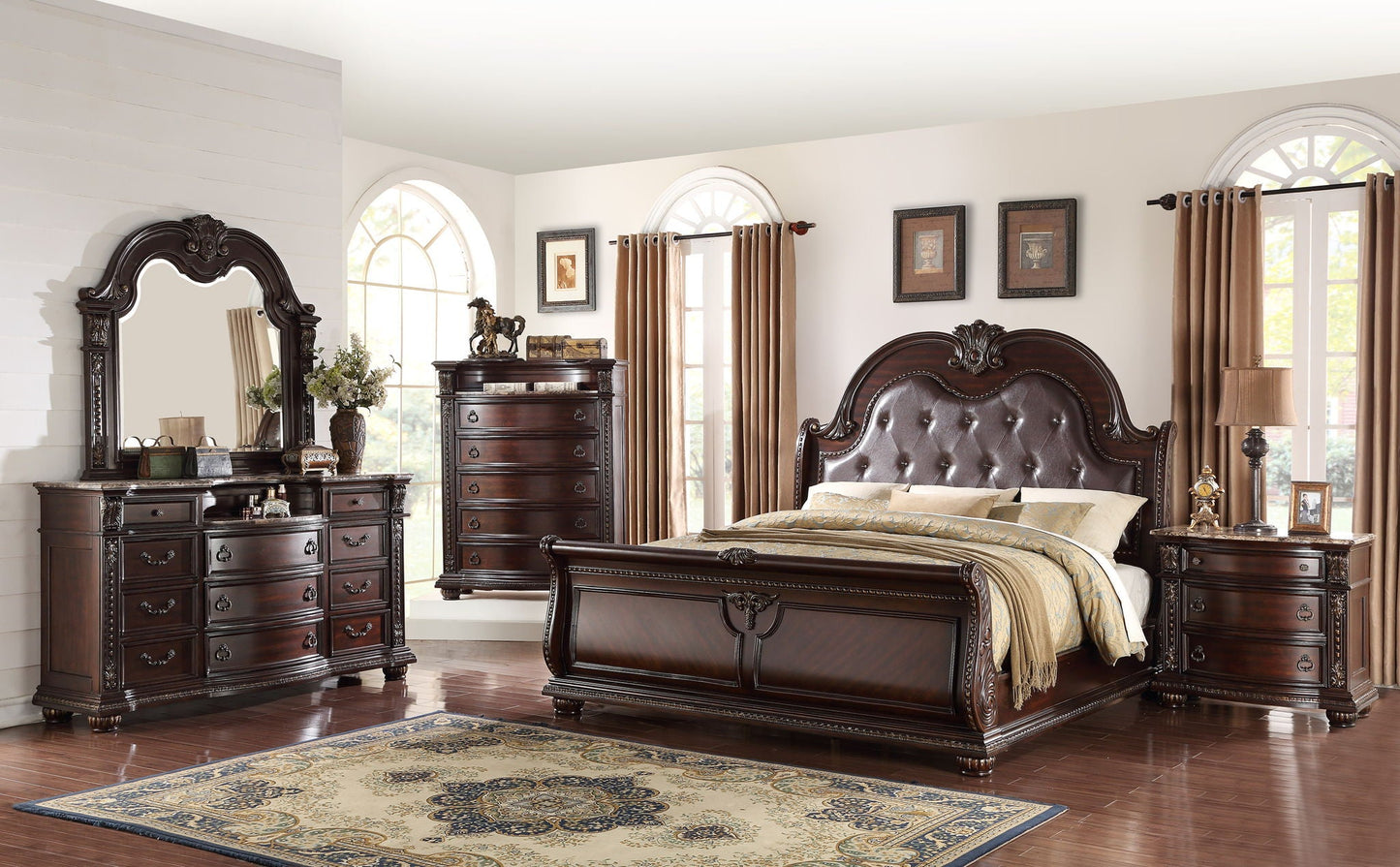 Stanley - Bedroom Set - Cherry Crown Mark