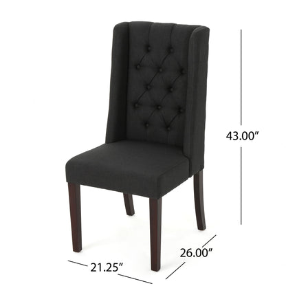 Sophisticated Tufted Dining Chair With High Back Design Noble House