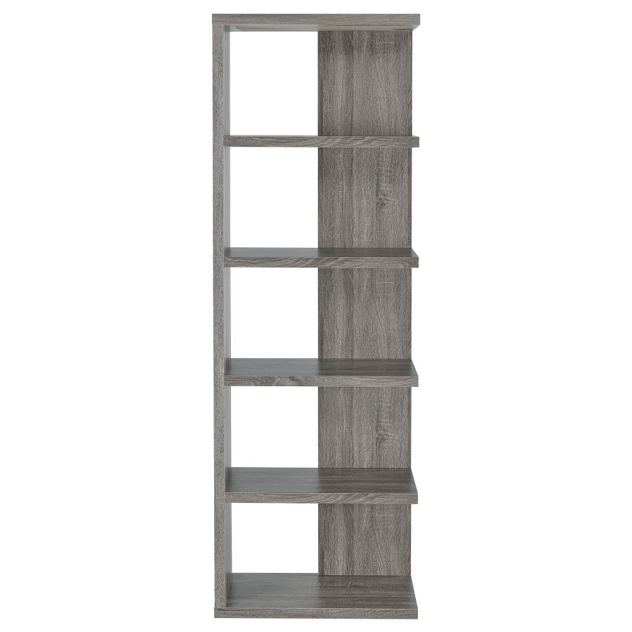 Harrison - 5-Shelf Bookshelf - Weathered Gray