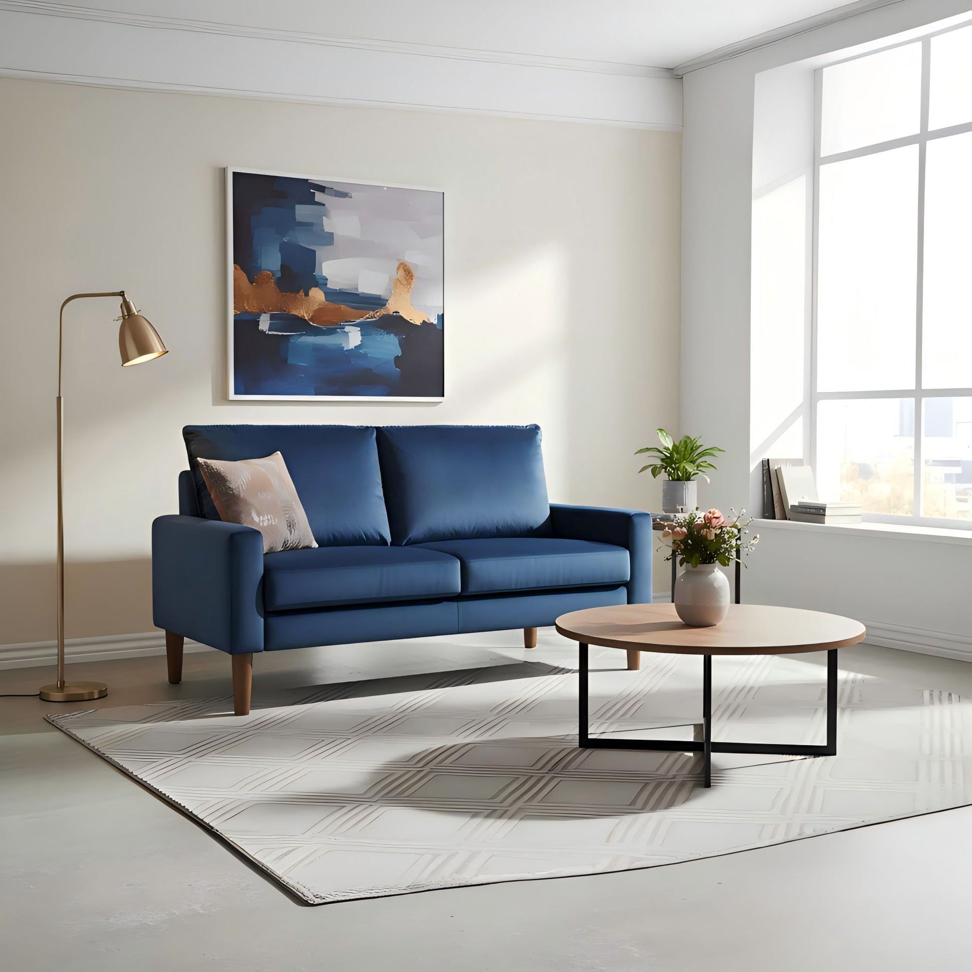 Upholstered Loveseat Sofa, 2 Seater Couch For Living Room Apartment US Pride