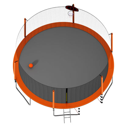 16Ft Trampoline With Basketball Hoop Pump And Ladder (Inner Safety Enclosure) With Soccer Goal