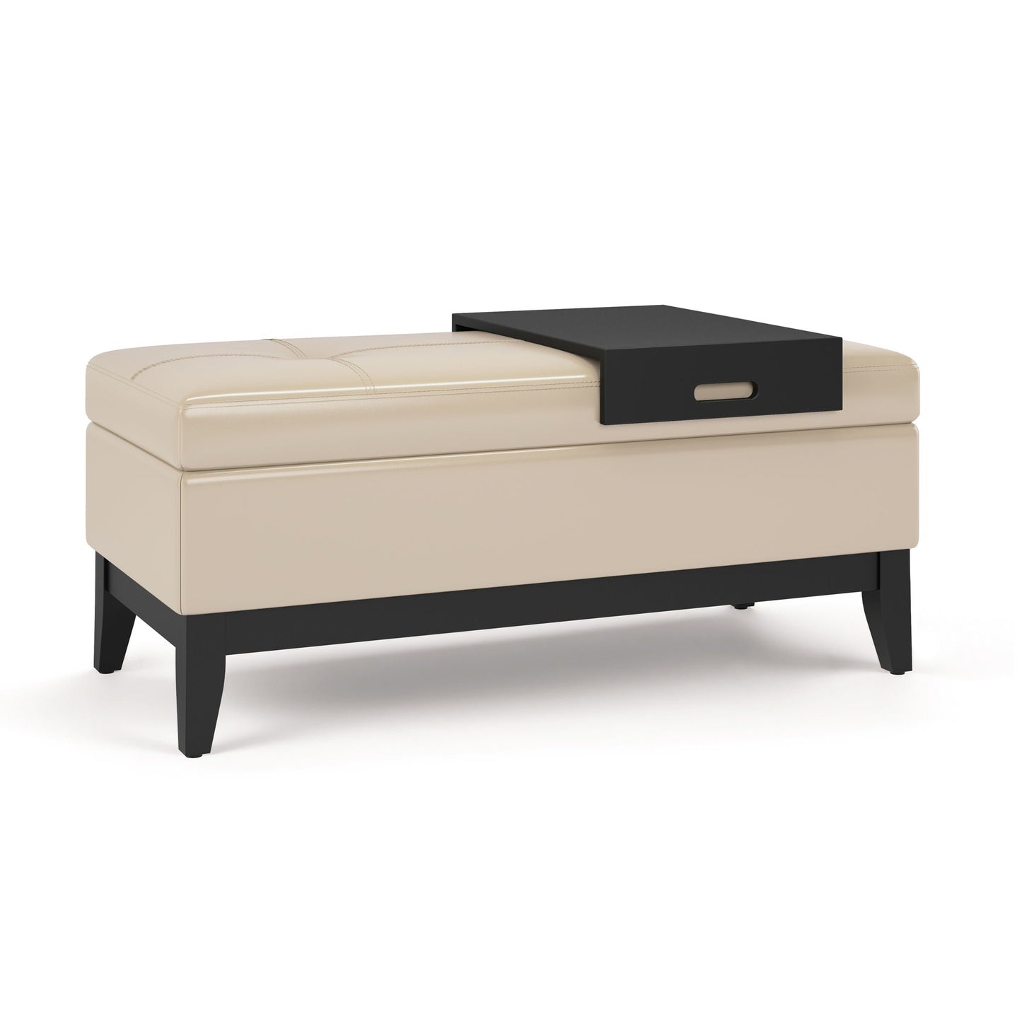 Oregon - Contemporary Storage Ottoman Bench With Tray Simpli-Home