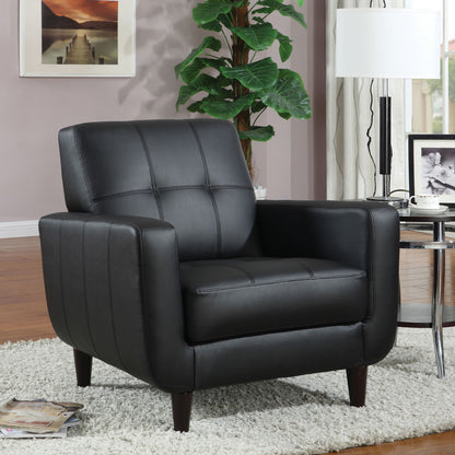 Track Arm Accent Chair With Tufted Upholstery - Black Furniture Max