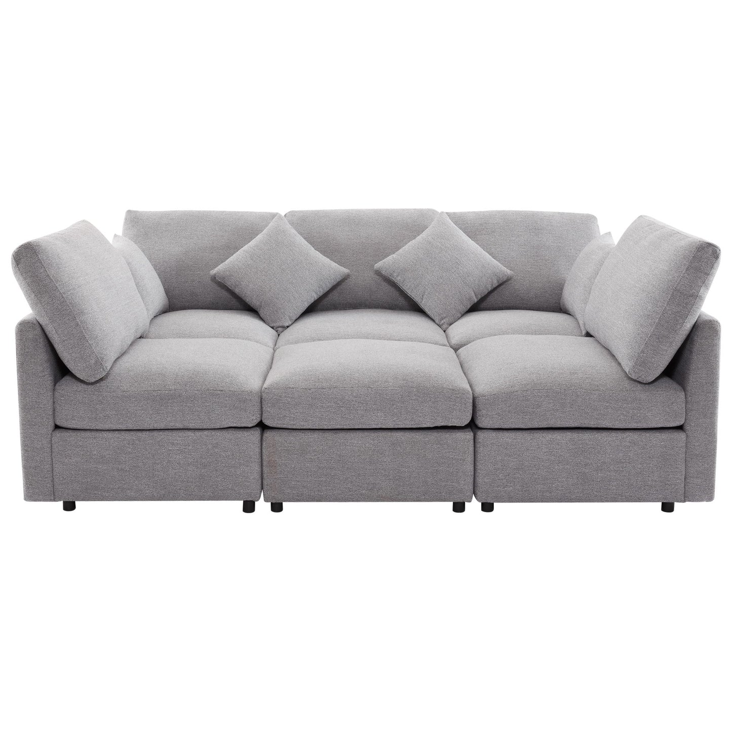 Sectional Sofa Modular U-Shaped With Ottoman & USB Ports Hearth and Haven