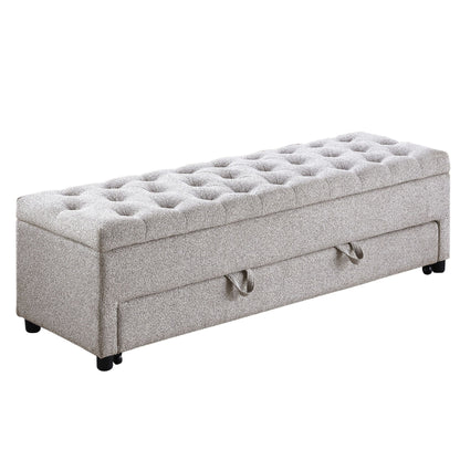 Storage Ottoman With Tufted Seat And Underseat Drawer Home Essentials