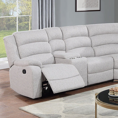 Manual Motion Reclining Loveseat 3 Piece Sectional Set With Console Storage And Cup Holders Home Essentials