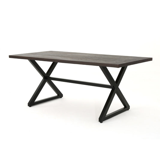 Rolando - Outdoor Aluminum Dining Table With Steel Frame Noble House