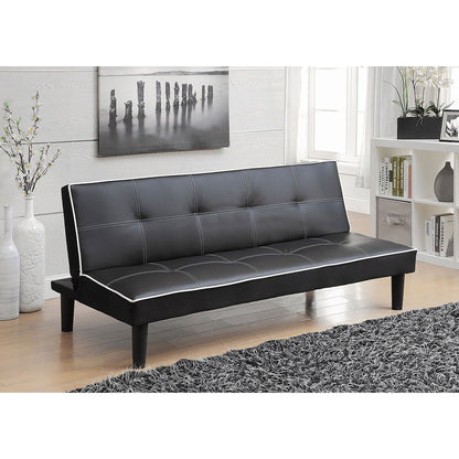 Cranston - Armless Sofa Bed With Contrast Piping - Black Furniture Max