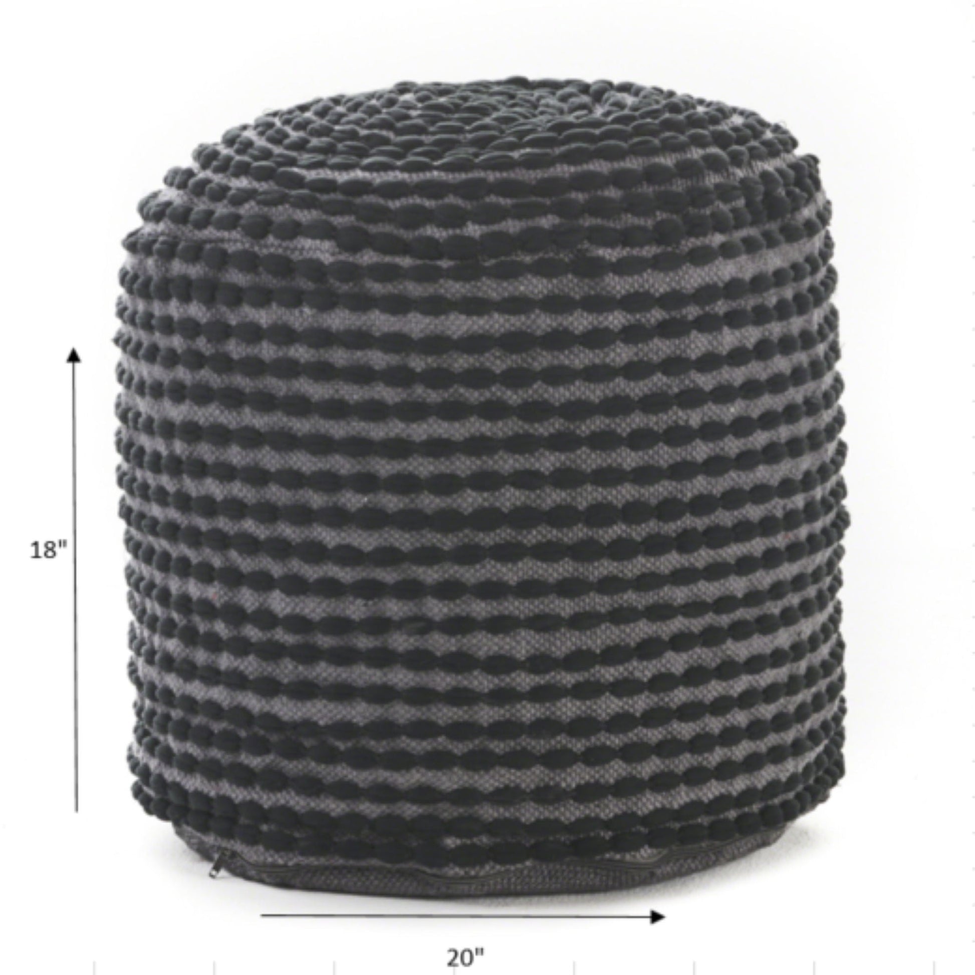 River - Handcrafted Cylindrical Pouf Water Resistant Fabric Home Essentials