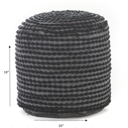 River - Handcrafted Cylindrical Pouf Water Resistant Fabric Home Essentials