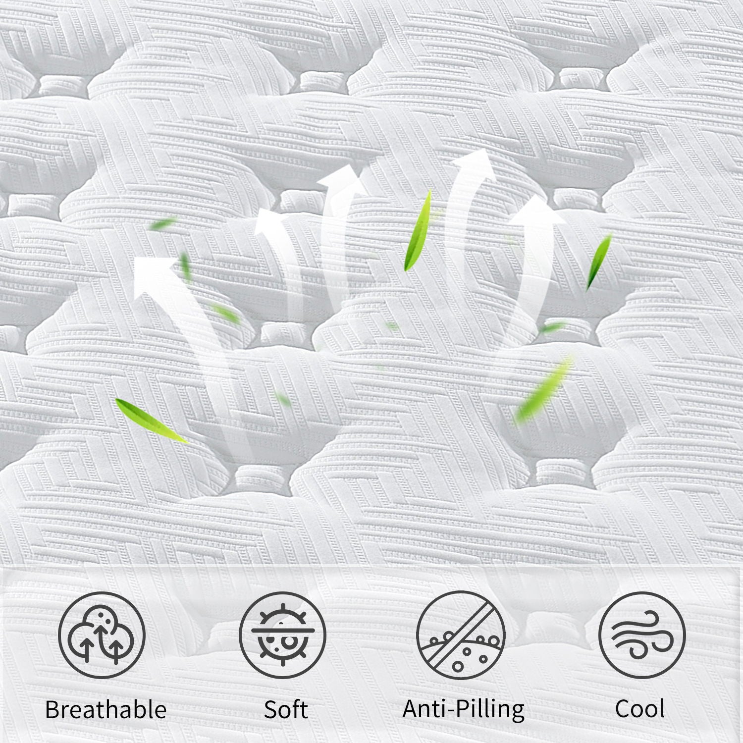 12" Hybrid Mattress Individual Pocket Spring, 7 Zoned Memory Foam Home Essentials