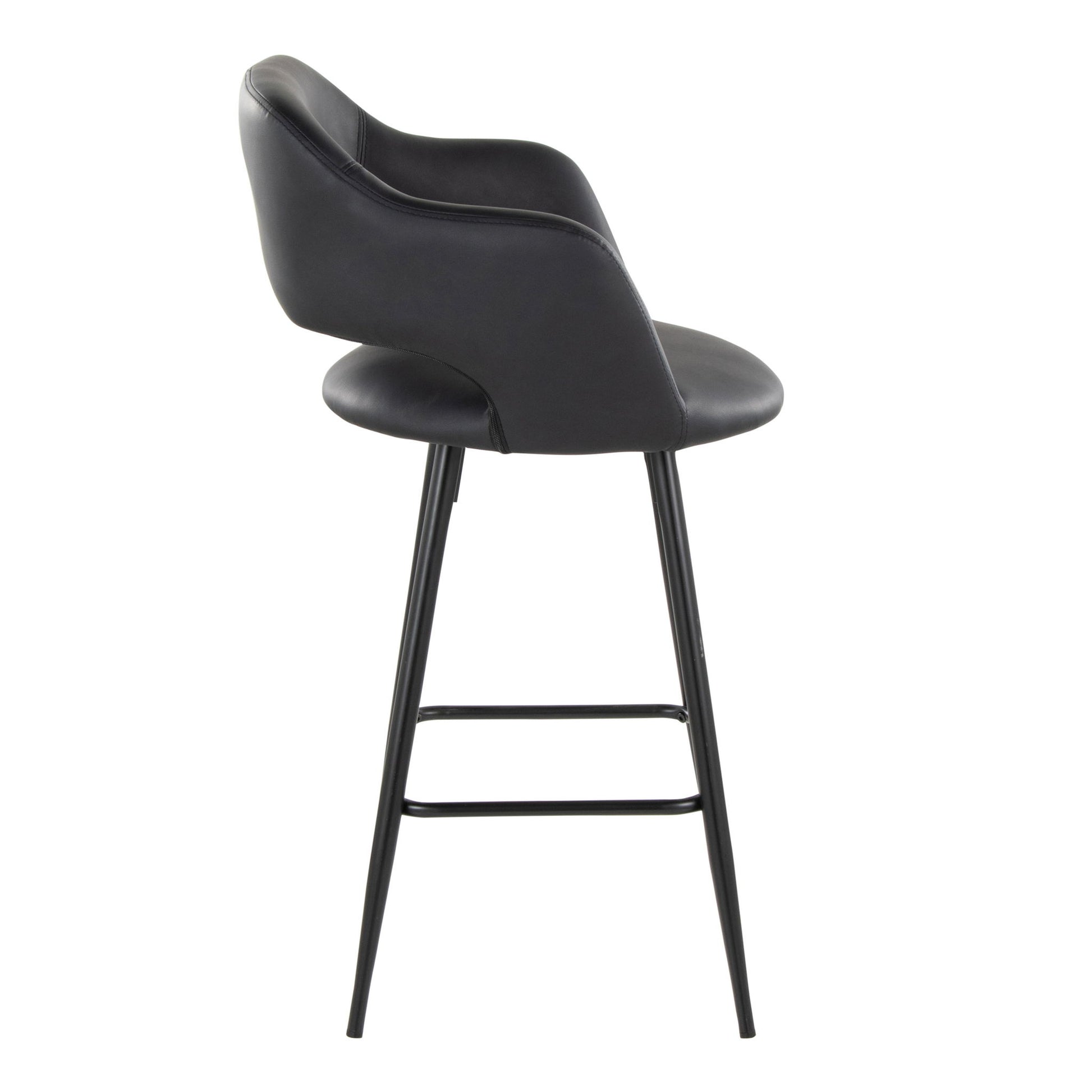Margarite - Contemporary Fixed Height Counter Stool With Square Footrest (Set of 2) Lumi Source