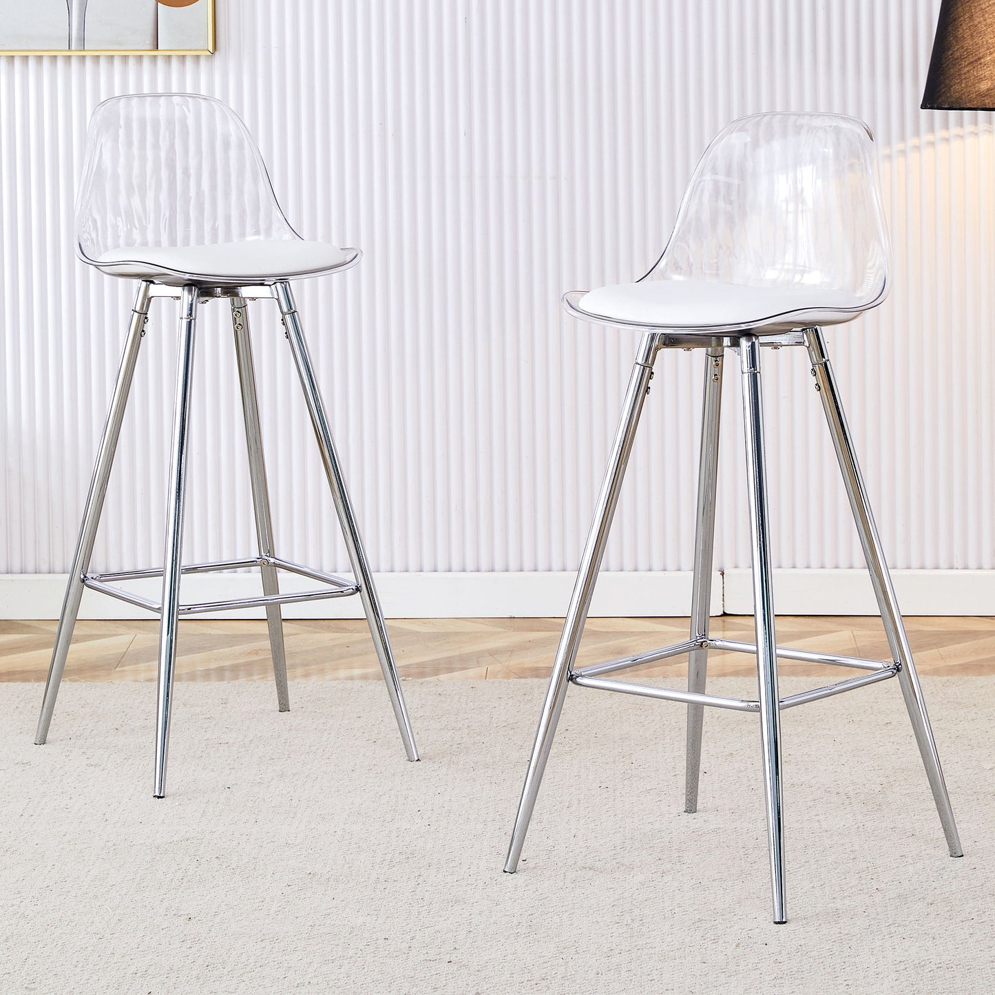 Stylish Upholstered Bar Chairs With Metal Leg Home Essentials