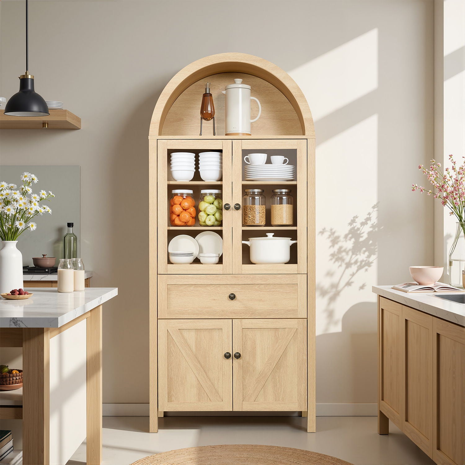 Retro Dome Cabinet With Large Storage Space Home Essentials