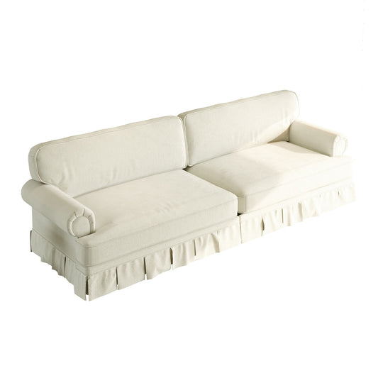 Luxuriously Comfortable Cloud Couch Sofa With Elegant Rolled Arms & Pleated Skirt Design Home Essentials