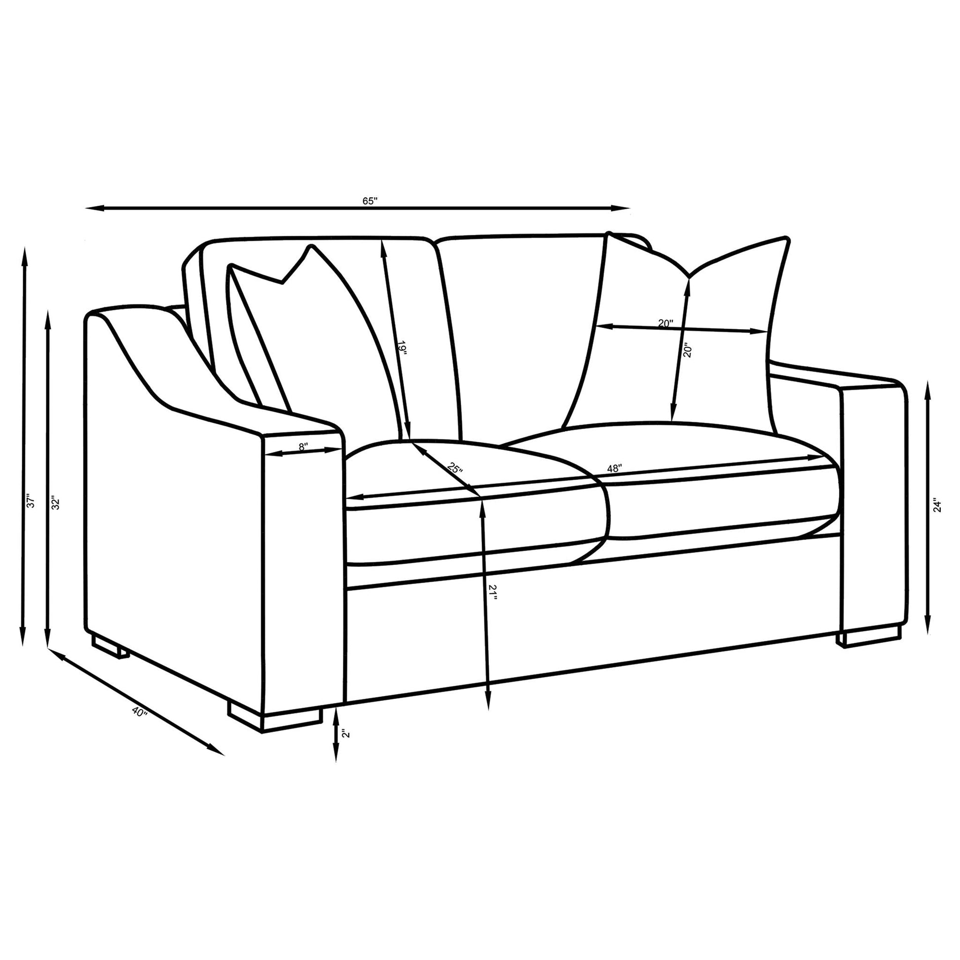Chelan - Sloped Arm Loveseat Furniture Max